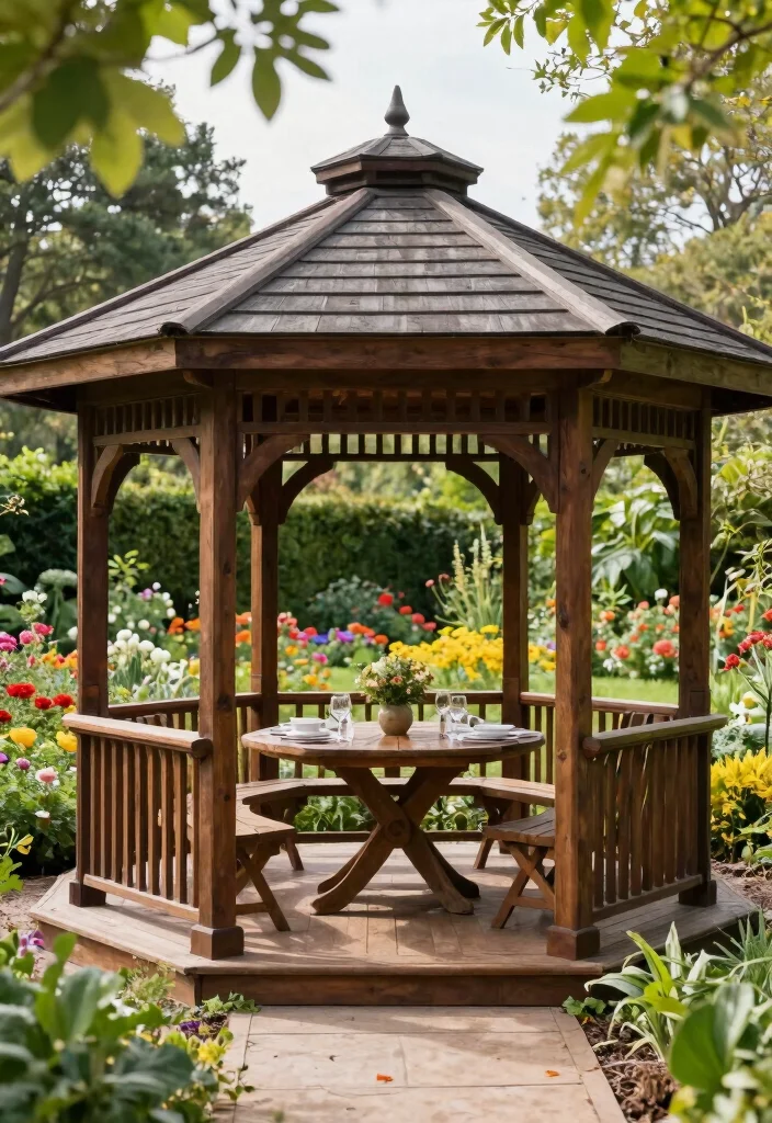 11 Sturdy Timber Gazebo Ideas Heavy Duty Builds 1. Classic Pavilion Style Gazebo 0