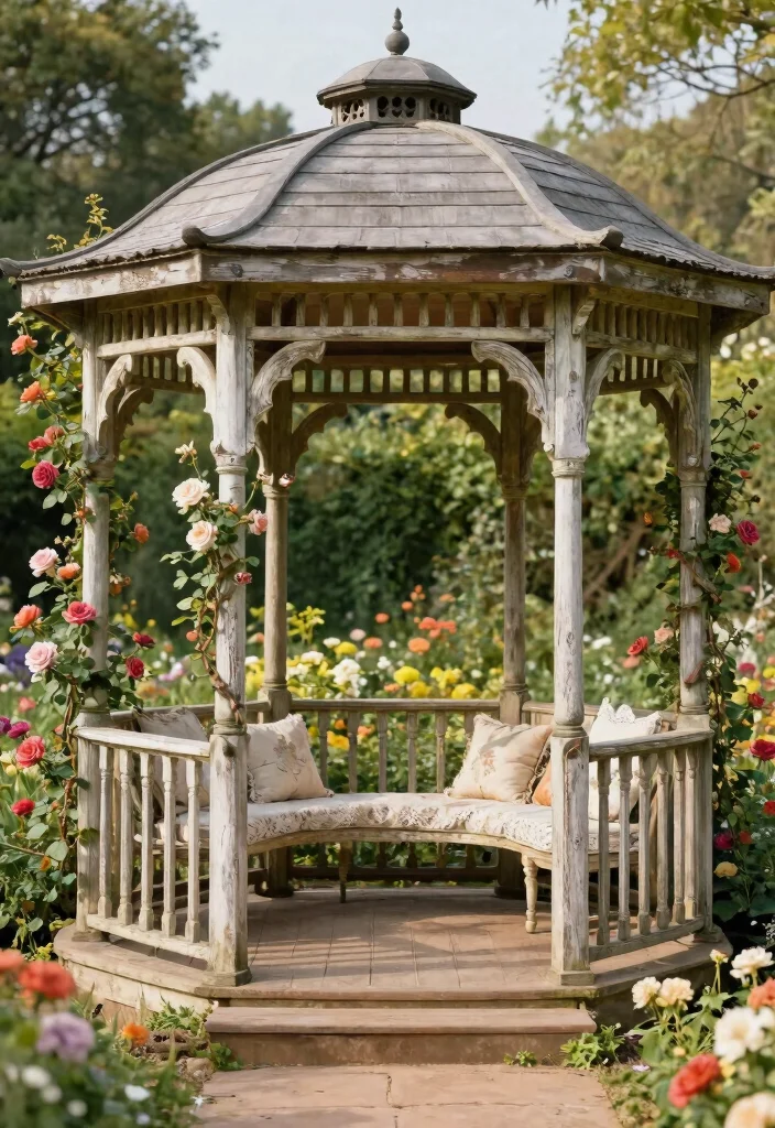11 Sturdy Timber Gazebo Ideas Heavy Duty Builds 6. Vintage Garden Gazebo 0