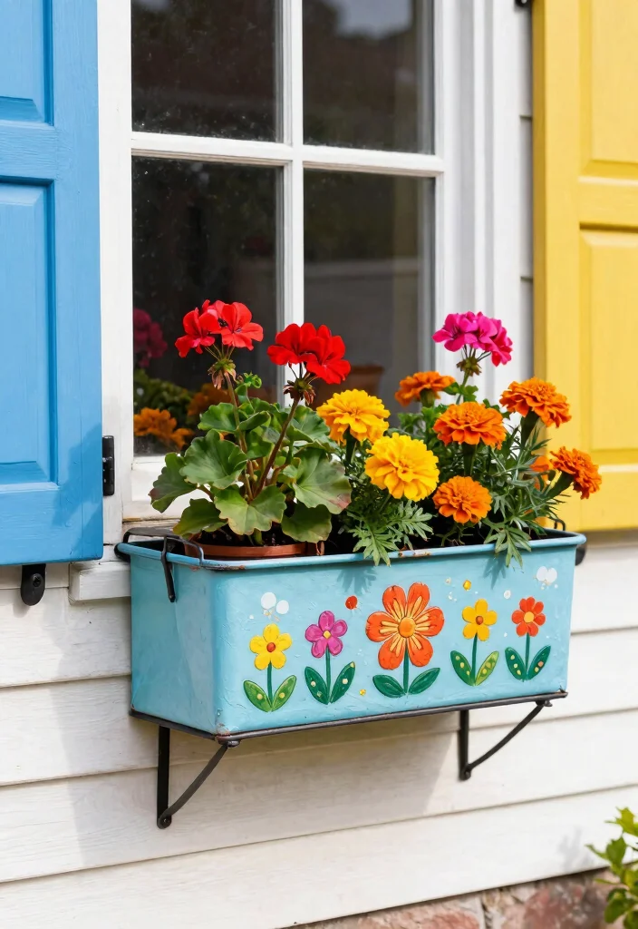 11 Timeless Iron Window Box Ideas for Classic Architecture 11. Custom Painted Iron Window Boxes 0