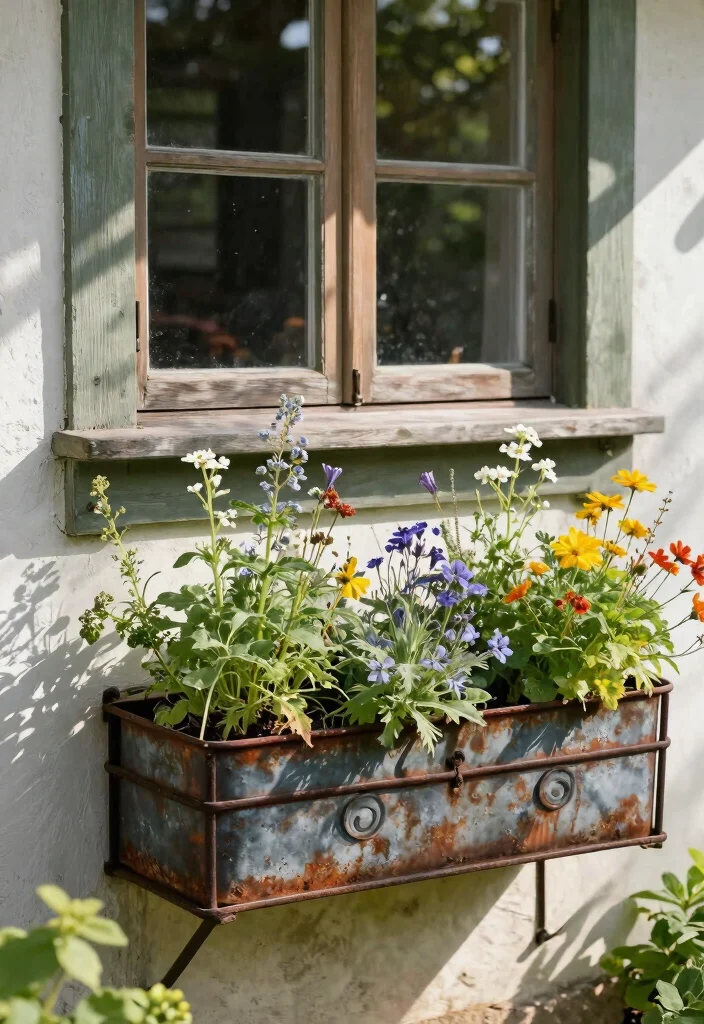 11 Timeless Iron Window Box Ideas for Classic Architecture 2. Vintage Charm with Rustic Iron 0