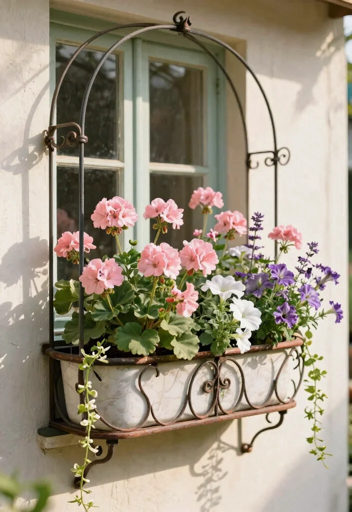 11 Timeless Iron Window Box Ideas for Classic Architecture 4. Curved Iron Designs for Softness 0