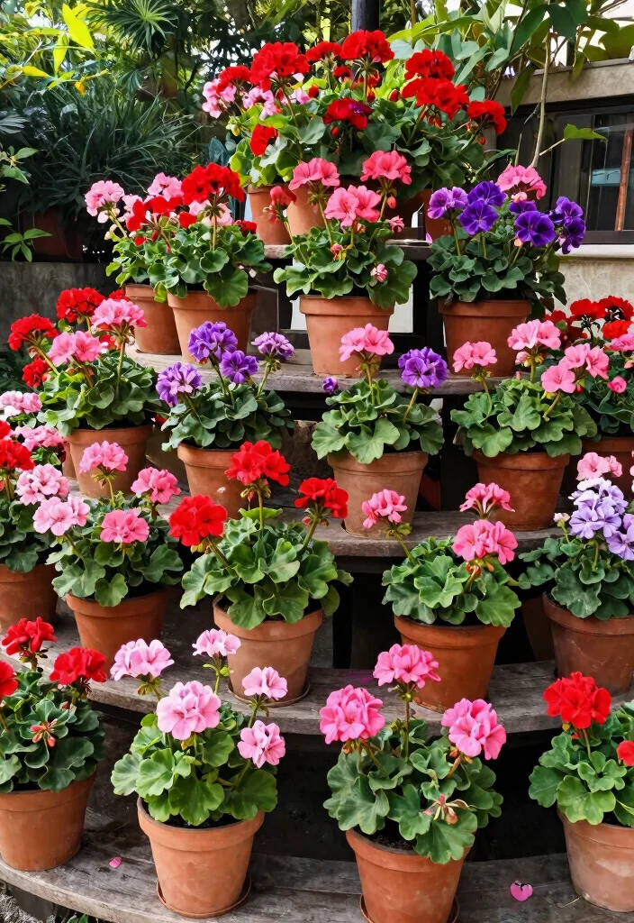 11 Vibrant Outdoor Geranium Planter Ideas for Summer 8. Container Terraces 0