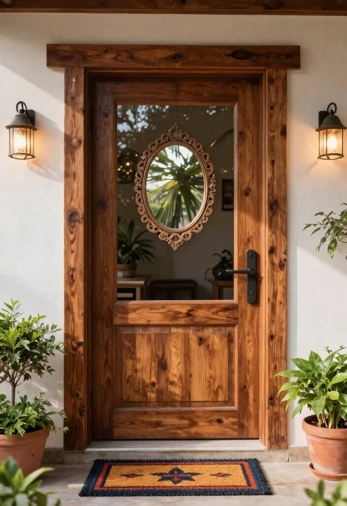 11 Welcoming Patio Door Decor Inspiration for Entryways 5. Artistic Door Frames 0