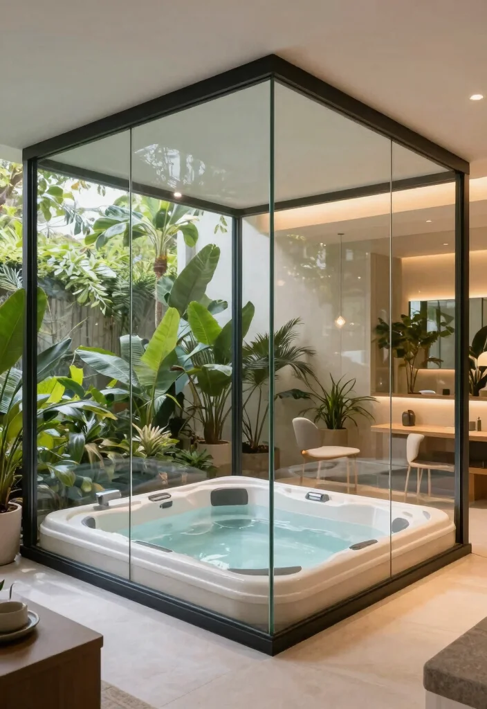 13 Beautiful Enclosed Hot Tub Ideas for Your Outdoor Rooms 1 13 Beautiful Enclosed Hot Tub Ideas for Your Outdoor Rooms 1. Modern Glass Enclosure 0