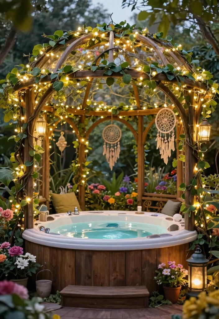 13 Beautiful Enclosed Hot Tub Ideas for Your Outdoor Rooms 10 13 Beautiful Enclosed Hot Tub Ideas for Your Outdoor Rooms 10. Whimsical Fairy Tale 0