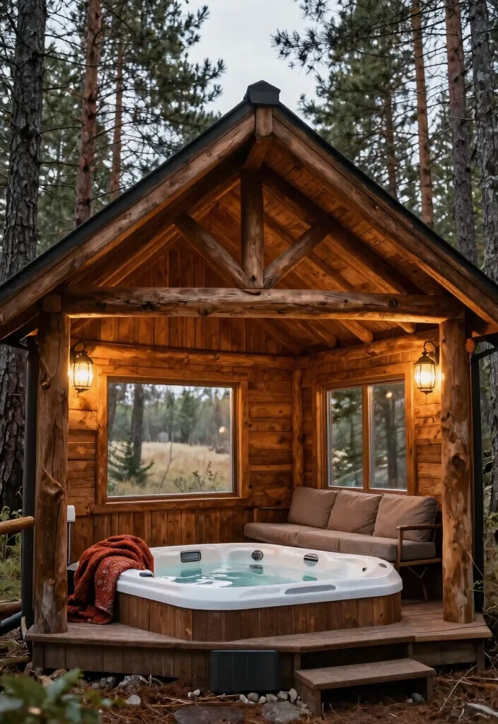 13 Beautiful Enclosed Hot Tub Ideas for Your Outdoor Rooms 2 13 Beautiful Enclosed Hot Tub Ideas for Your Outdoor Rooms 2. Rustic Wood Cabin 0