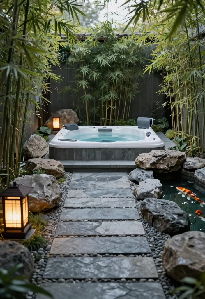 13 Beautiful Enclosed Hot Tub Ideas for Your Outdoor Rooms 4 13 Beautiful Enclosed Hot Tub Ideas for Your Outdoor Rooms 4. Zen Garden Retreat 0
