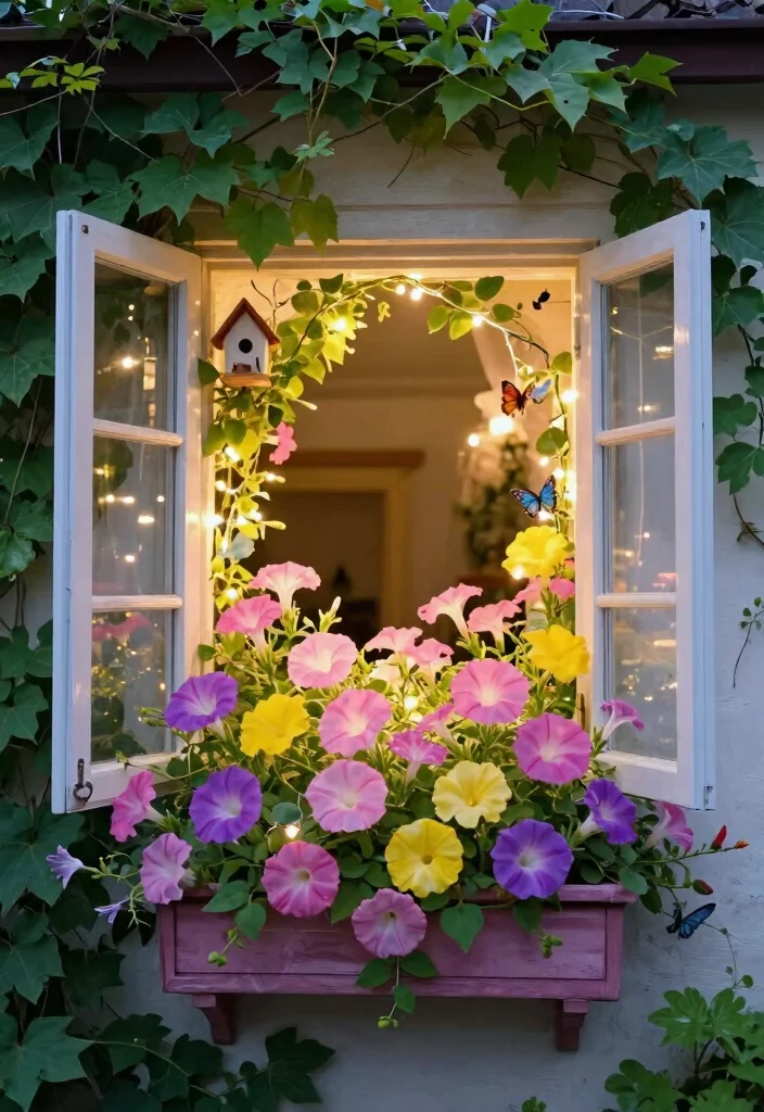 13 Beautiful Morning Glory Window Box Ideas Fast Growing 6. Whimsical Wonderland 0
