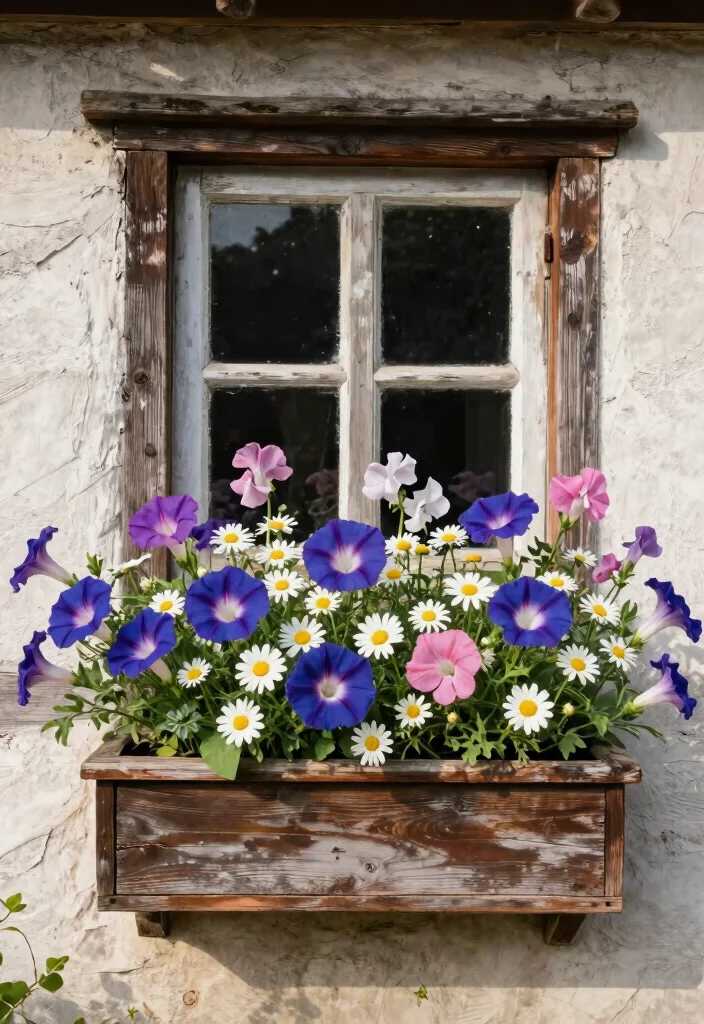 13 Beautiful Morning Glory Window Box Ideas Fast Growing 8. Charming Cottage Style 0