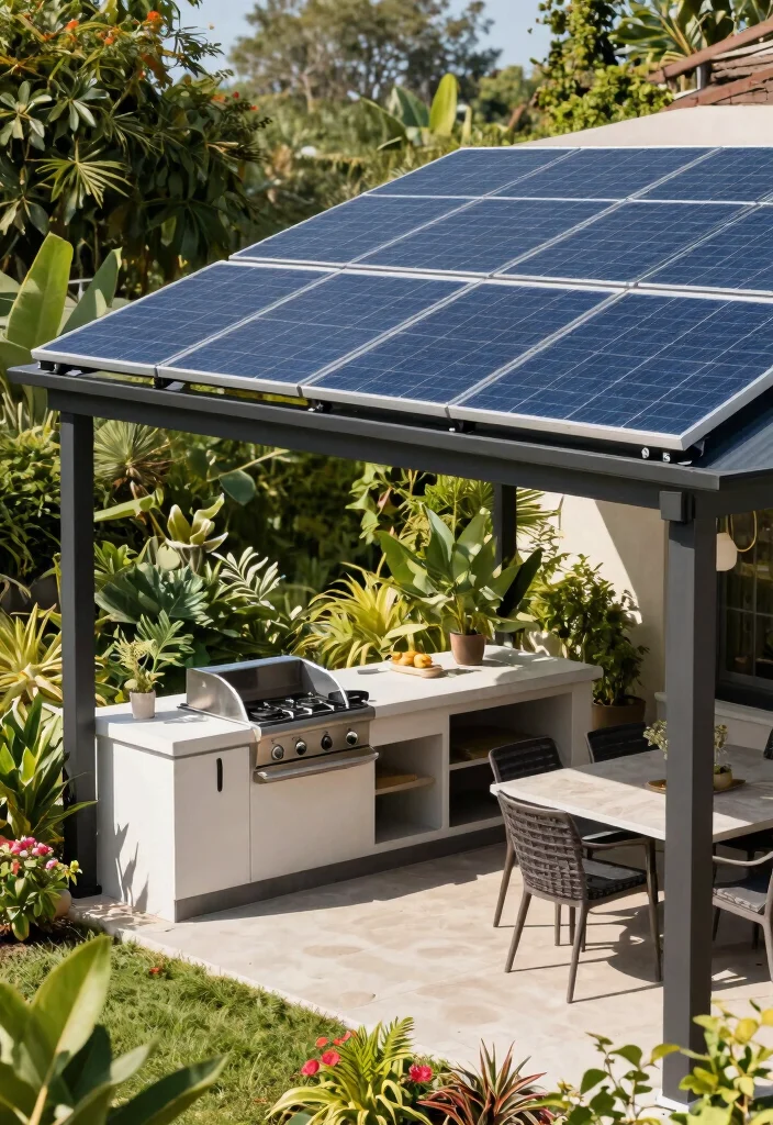 13 Best Outdoor Kitchen Canopy Ideas for Rain or Shine 11 13 Best Outdoor Kitchen Canopy Ideas for Rain or Shine 11. Permanent Structures with Solar Panels Eco Conscious Choices 0