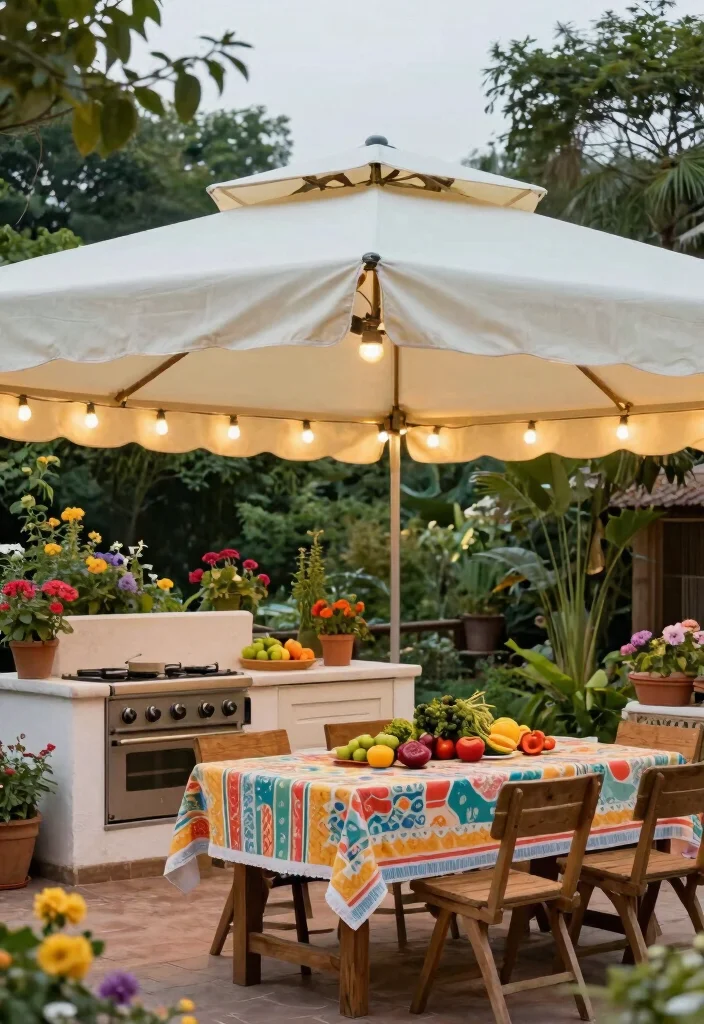 13 Best Outdoor Kitchen Canopy Ideas for Rain or Shine 3 13 Best Outdoor Kitchen Canopy Ideas for Rain or Shine 3. Fabric Awnings Soft and Stylish 0