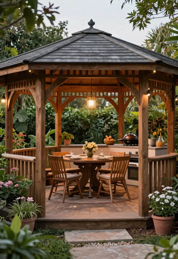 13 Best Outdoor Kitchen Canopy Ideas for Rain or Shine 9 13 Best Outdoor Kitchen Canopy Ideas for Rain or Shine 9. Gazebos A Sheltering Retreat 0