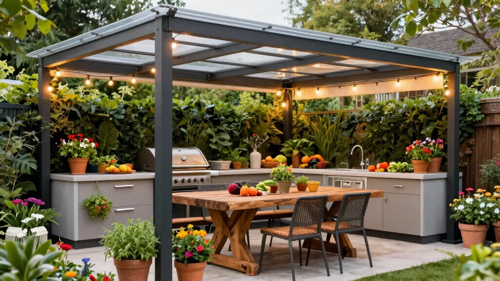 13 Best Outdoor Kitchen Canopy Ideas for Rain or Shine