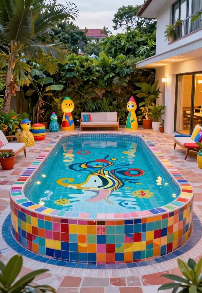 13 Brilliant 15 ft Elevated Ground Pool Ideas for Small Yards 11. Artistic Touches 0