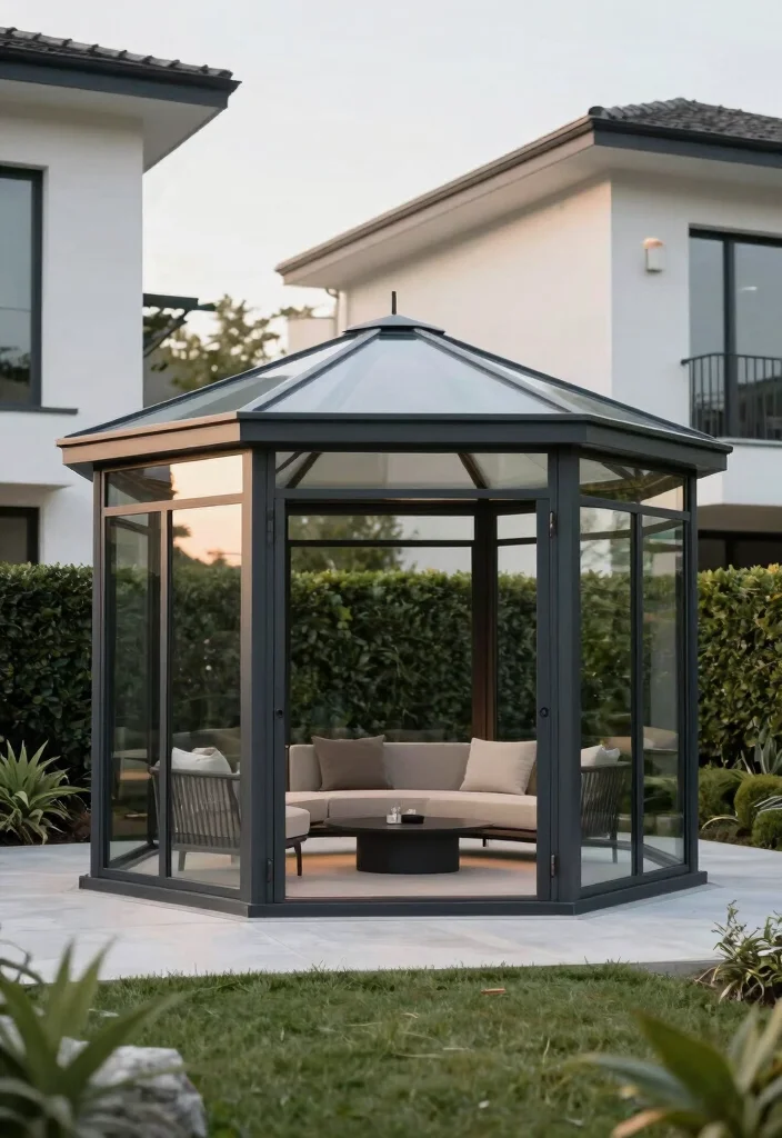 13 Classic Hexagonal Gazebo Ideas Timeless Design 3. Modern Minimalist Gazebo 0