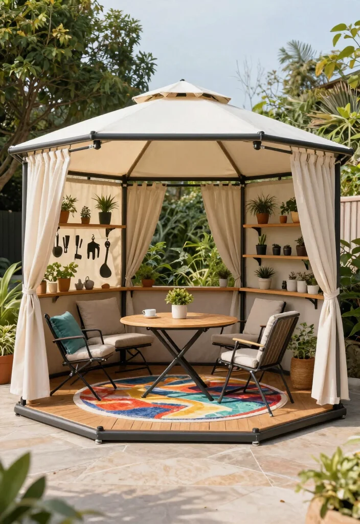 13 Classic Hexagonal Gazebo Ideas Timeless Design 7. Multi Functional Garden Gazebo 0