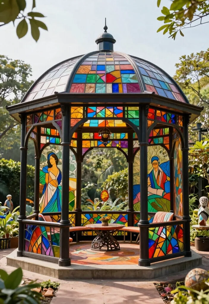 13 Classic Hexagonal Gazebo Ideas Timeless Design 8. Hexagonal Gazebo as an Art Installation 0