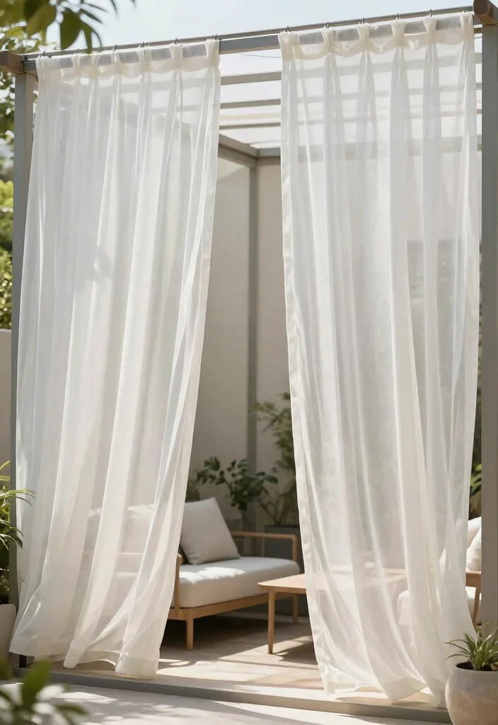 13 Clean White Patio Decor Ideas Minimalist Oasis 12. White Outdoor Curtains 0