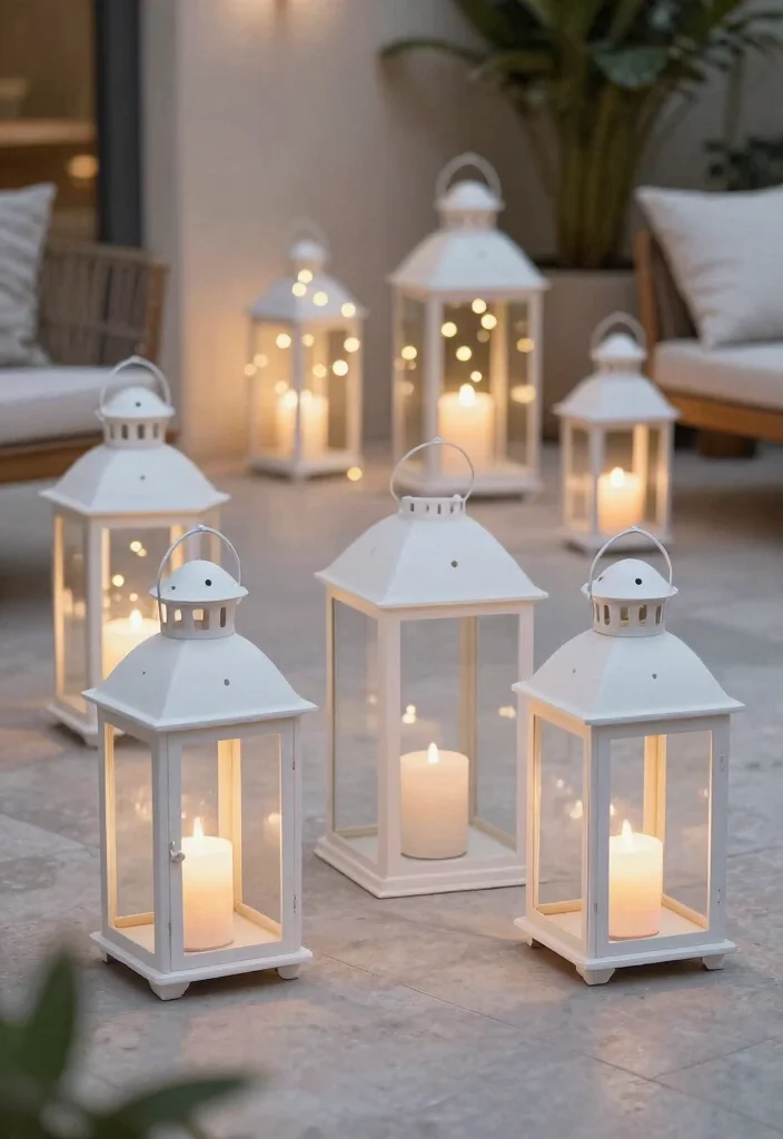 13 Clean White Patio Decor Ideas Minimalist Oasis 13. Minimalist White Lanterns 0