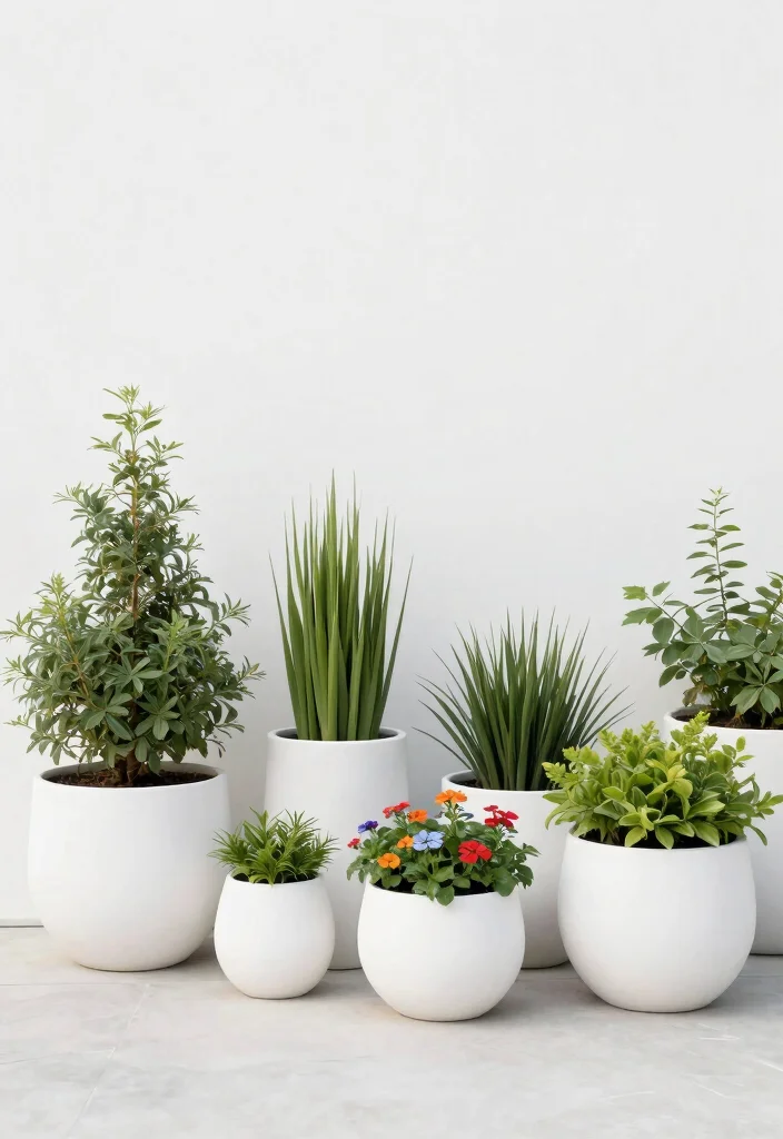 13 Clean White Patio Decor Ideas Minimalist Oasis 3. Minimalist White Planters 0