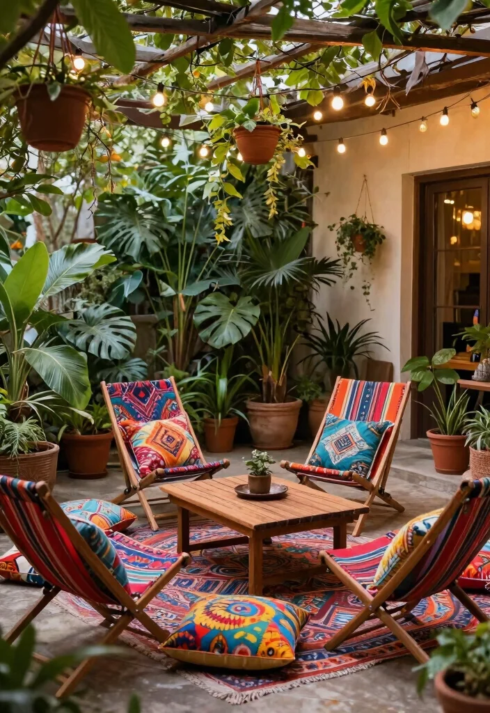 13 Clever Patio Decor Ideas with Folding Chairs Small Space 1. Bohemian Bliss 0