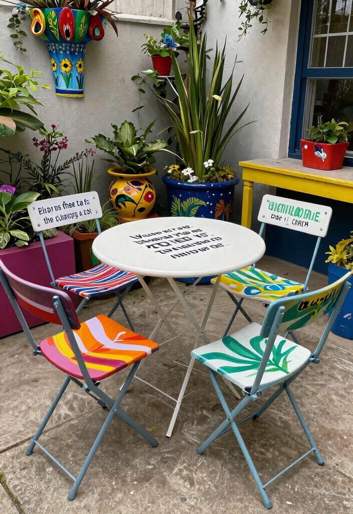 13 Clever Patio Decor Ideas with Folding Chairs Small Space 11. Artistic Display 0