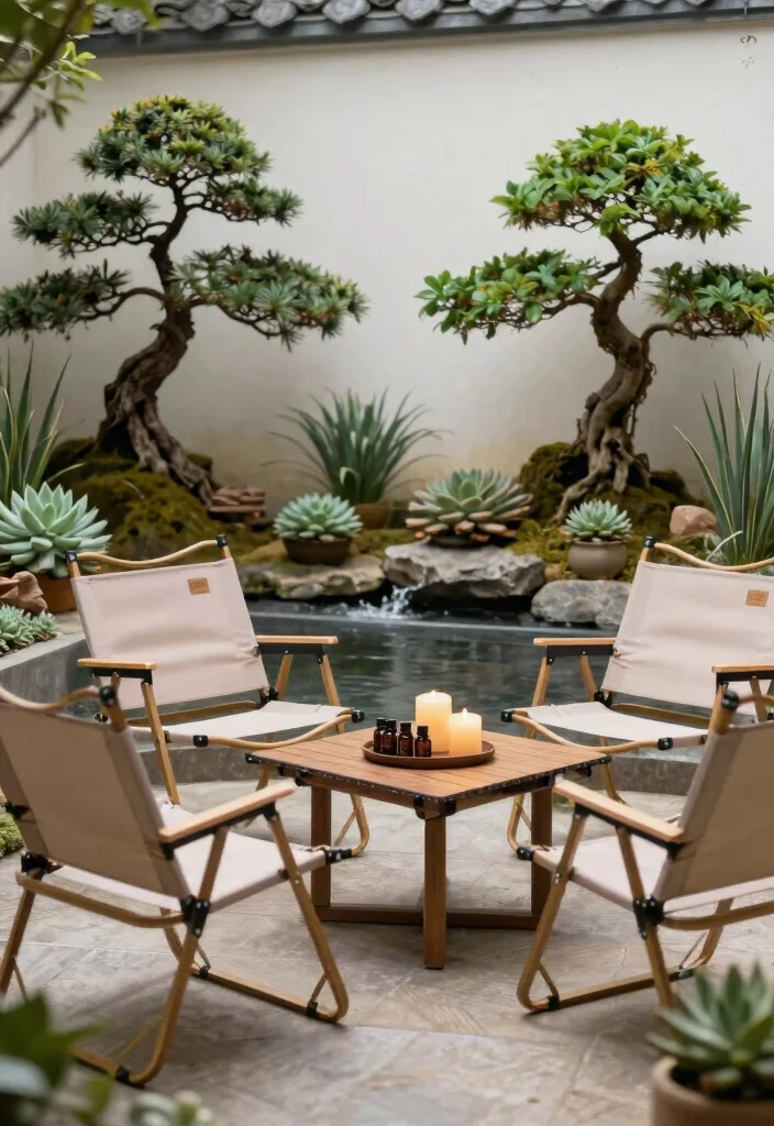 13 Clever Patio Decor Ideas with Folding Chairs Small Space 12. Zen Retreat 0