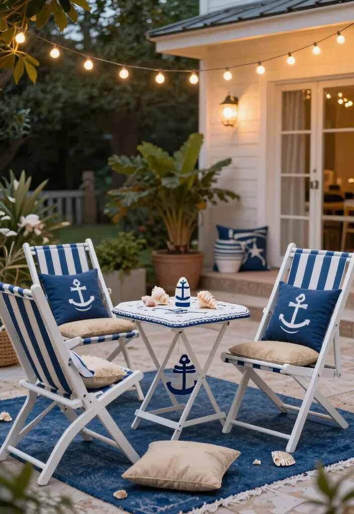 13 Clever Patio Decor Ideas with Folding Chairs Small Space 4. Nautical Nook 0