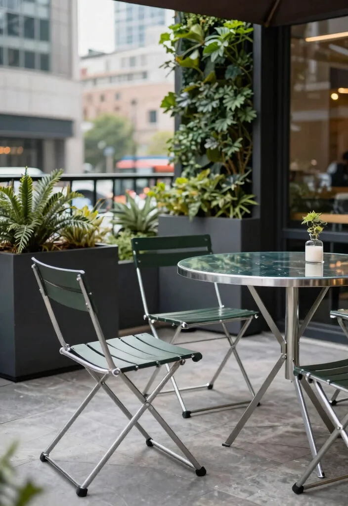 13 Clever Patio Decor Ideas with Folding Chairs Small Space 9. Urban Chic 0