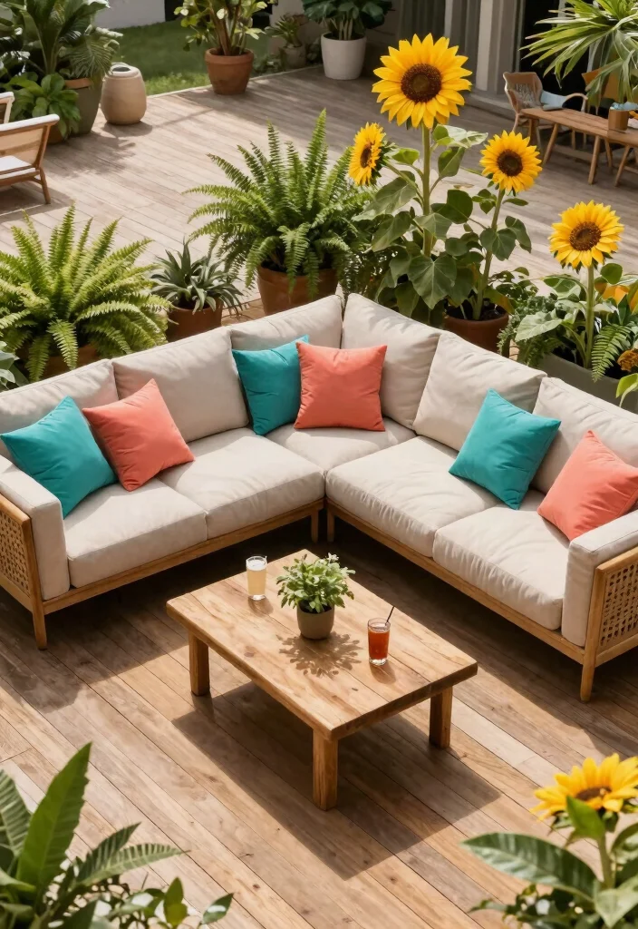 13 Cozy Above Ground Pool Seating Ideas for the Deck 1 13 Cozy Above Ground Pool Seating Ideas for the Deck 1. Oversized Sectional Sofa 0