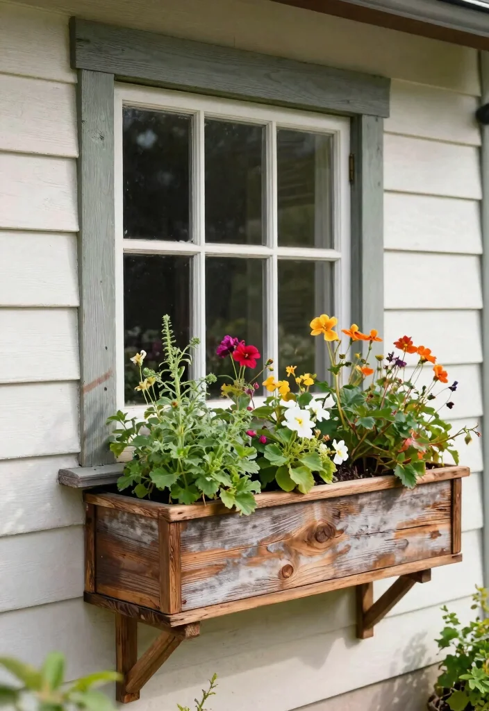 13 Cozy Bungalow Window Box Ideas for Craftsman Homes 12 13 Cozy Bungalow Window Box Ideas for Craftsman Homes 12. Rustic Charm Reclaimed Materials for DIY Window Boxes 0