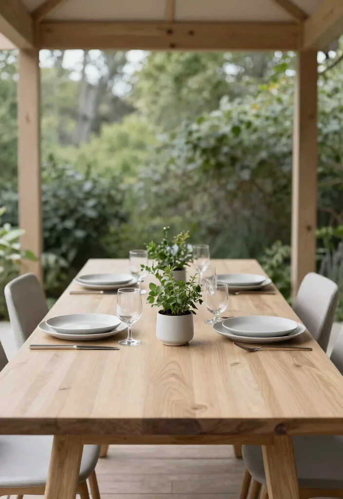 13 Cozy Gazebo Table Ideas for Outdoor Dining 9. Minimalistic Scandinavian Style 0