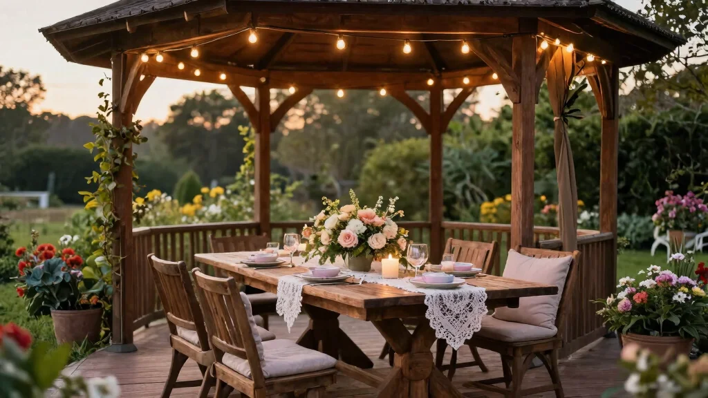 13 Cozy Gazebo Table Ideas for Outdoor Dining