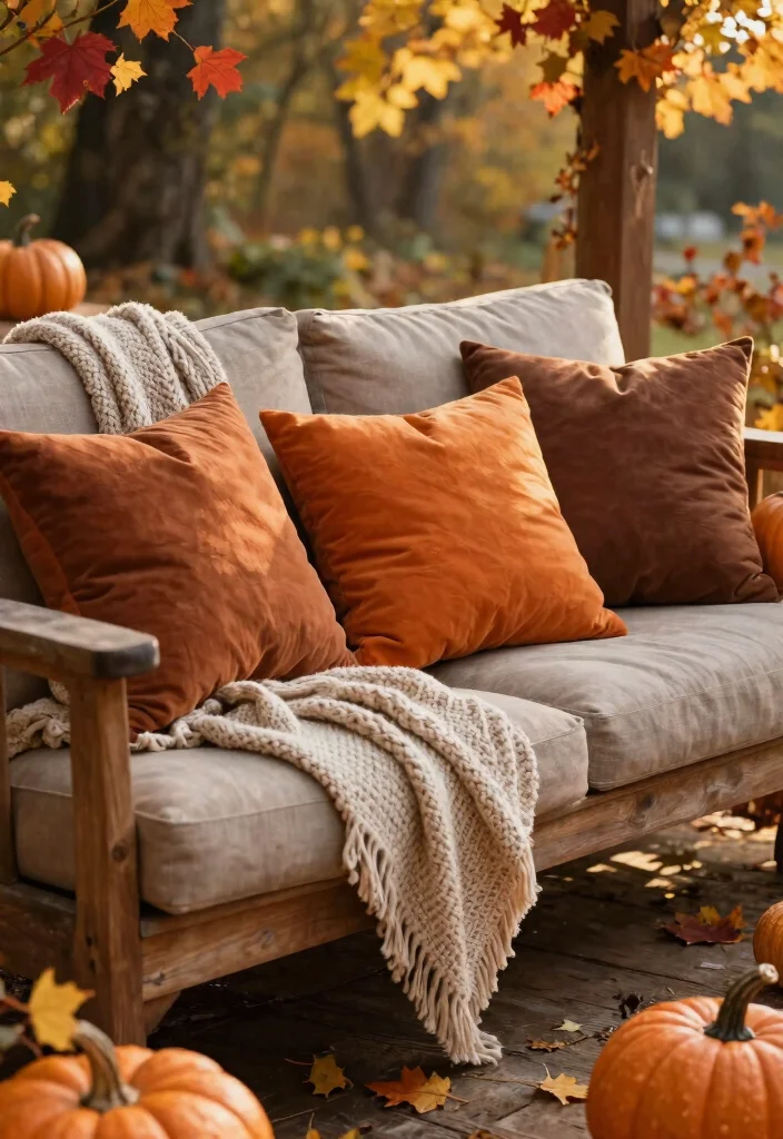 13 Cozy Patio Decoration Ideas with Cushions and Throw Pillows 10. Seasonal Touches with Pillows 0
