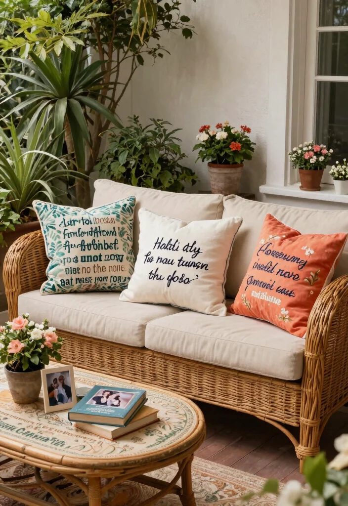 13 Cozy Patio Decoration Ideas with Cushions and Throw Pillows 8. Pillows with Personal Touch 0