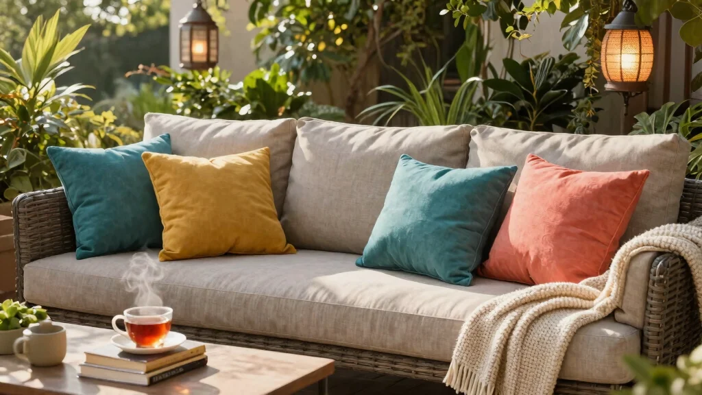 13 Cozy Patio Decoration Ideas with Cushions and Throw Pillows