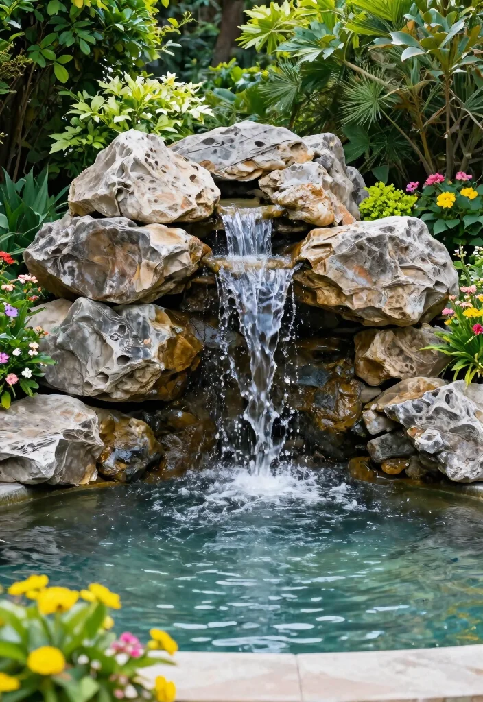 13 Easy Above Ground Pool Fountain Ideas DIY Projects 5. Rock Cascade Fountain 0