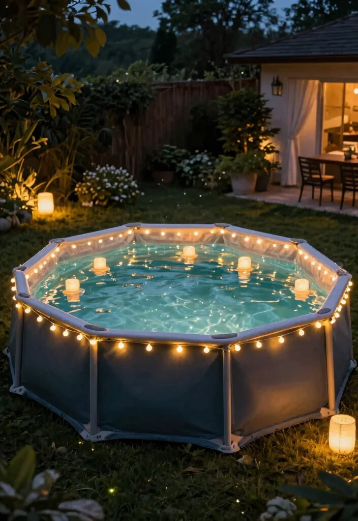 13 Fun Temporary Above Ground Pool Ideas for Summer 11 13 Fun Temporary Above Ground Pool Ideas for Summer 11. Festive Pool Lighting 0
