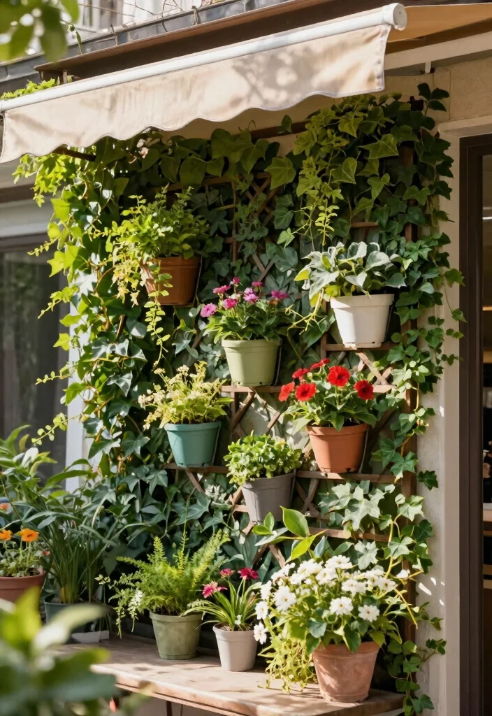 13 Genius Awning Privacy Ideas to Hide from Neighbors 1. Build a Vertical Garden Wall 0
