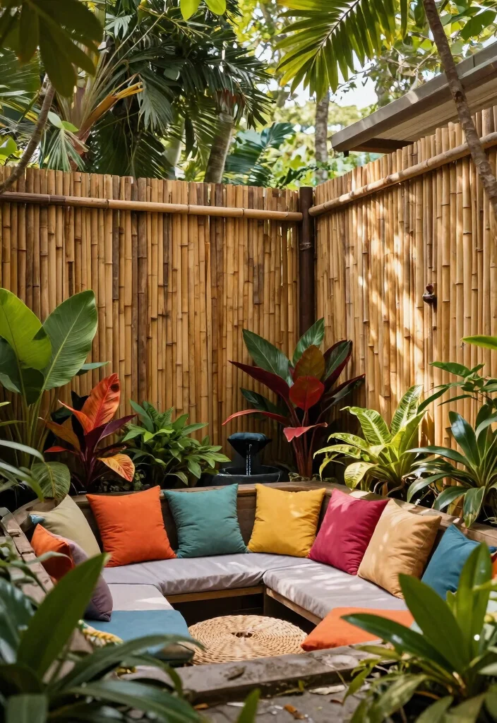 13 Genius Awning Privacy Ideas to Hide from Neighbors 6. Bamboo Fencing for a Tropical Feel 0