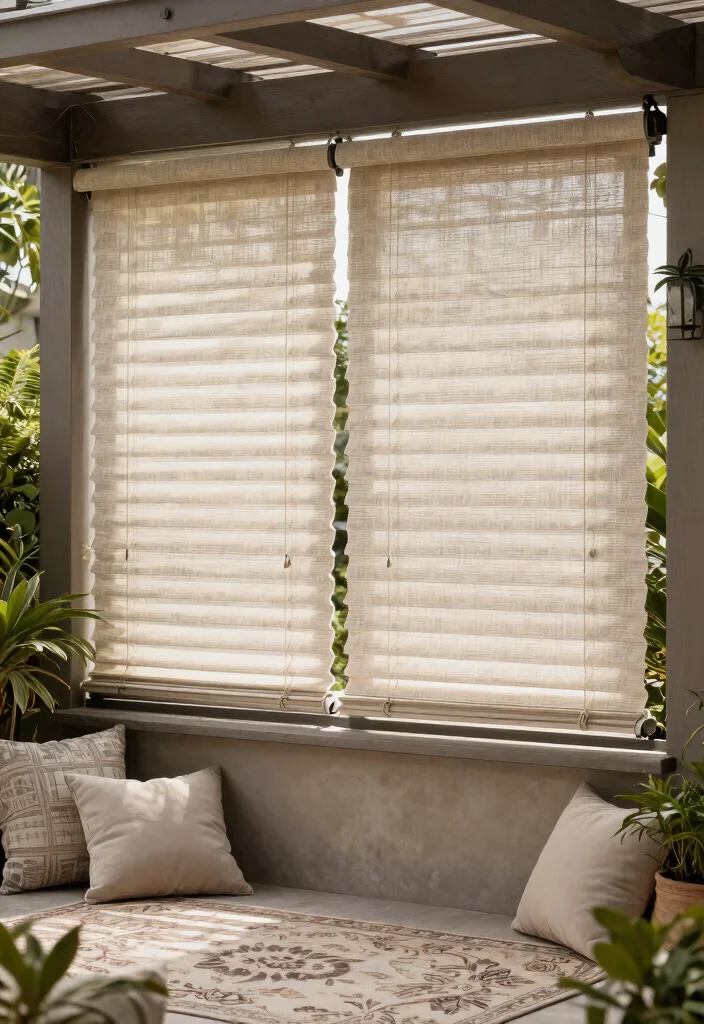 13 Genius Awning Privacy Ideas to Hide from Neighbors 7. Decorative Outdoor Blinds 0