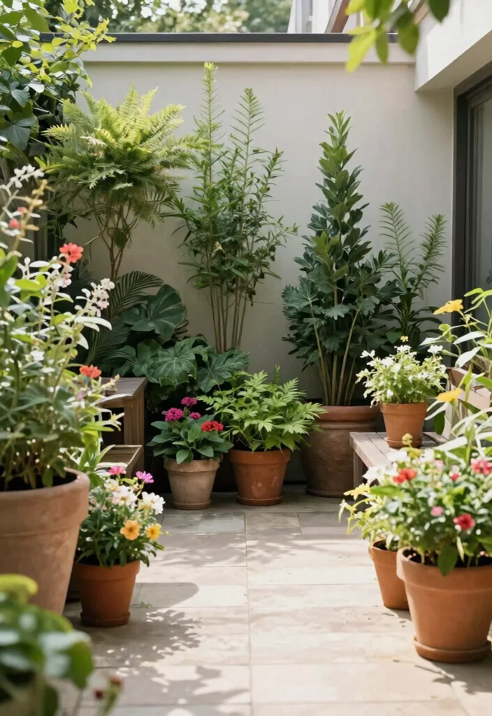 13 Genius Awning Privacy Ideas to Hide from Neighbors 8. Potted Plants for Layered Privacy 0