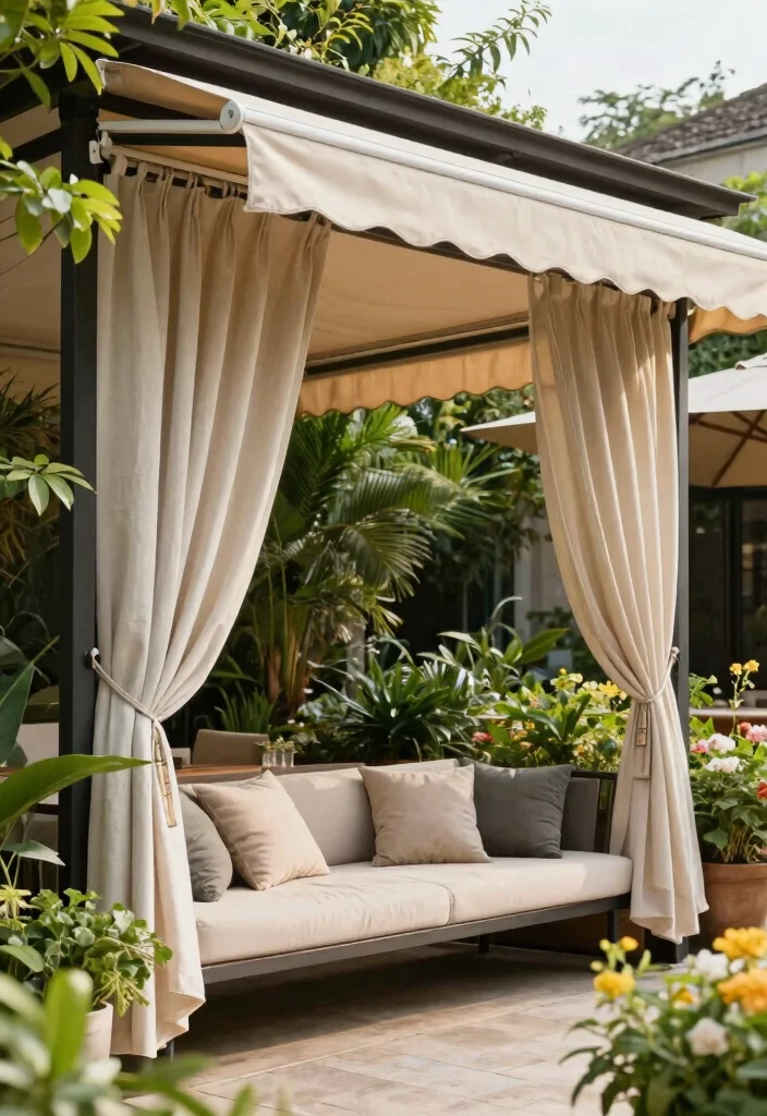13 Genius Awning Privacy Ideas to Hide from Neighbors 9. Retractable Awning Curtains 0