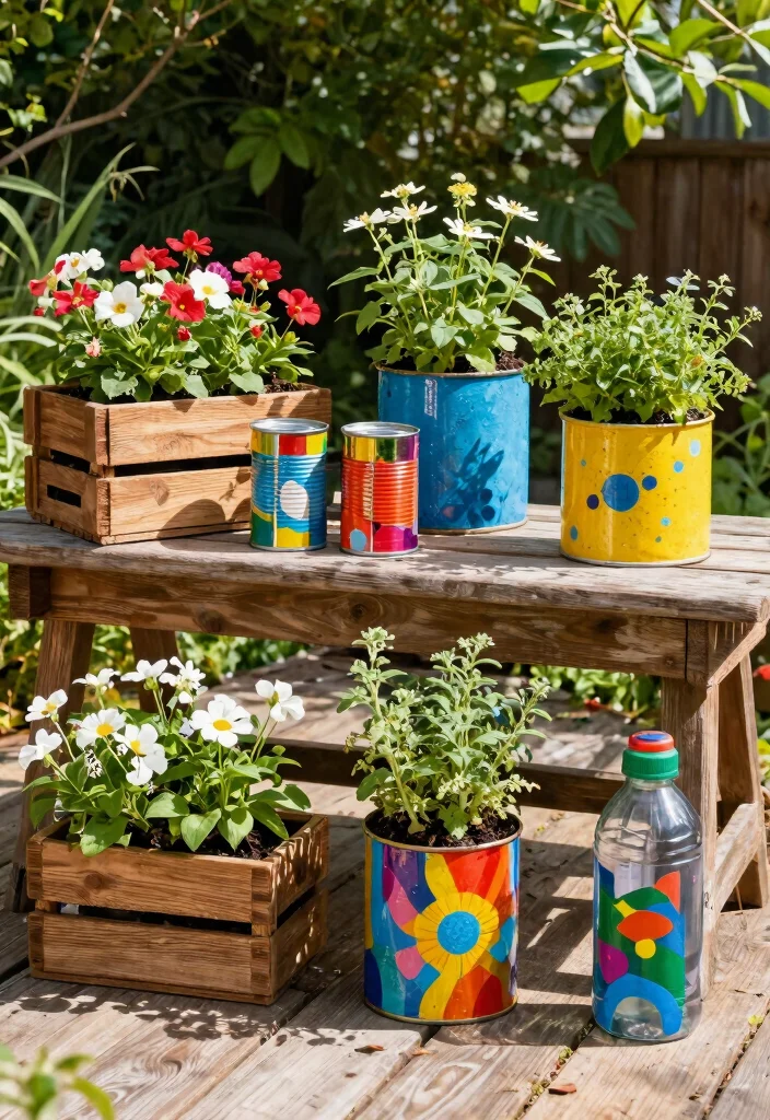 13 Natural Eco Friendly Patio Decor Inspiration 1. Recycled Material Planters 0