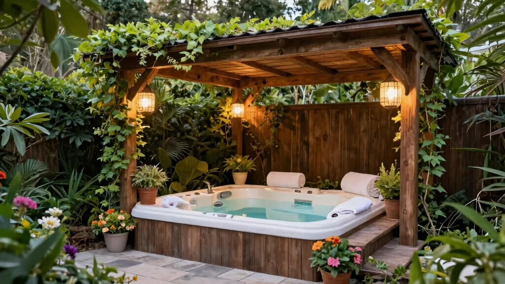 13 Practical Hot Tub Awning Ideas to Block the Rain