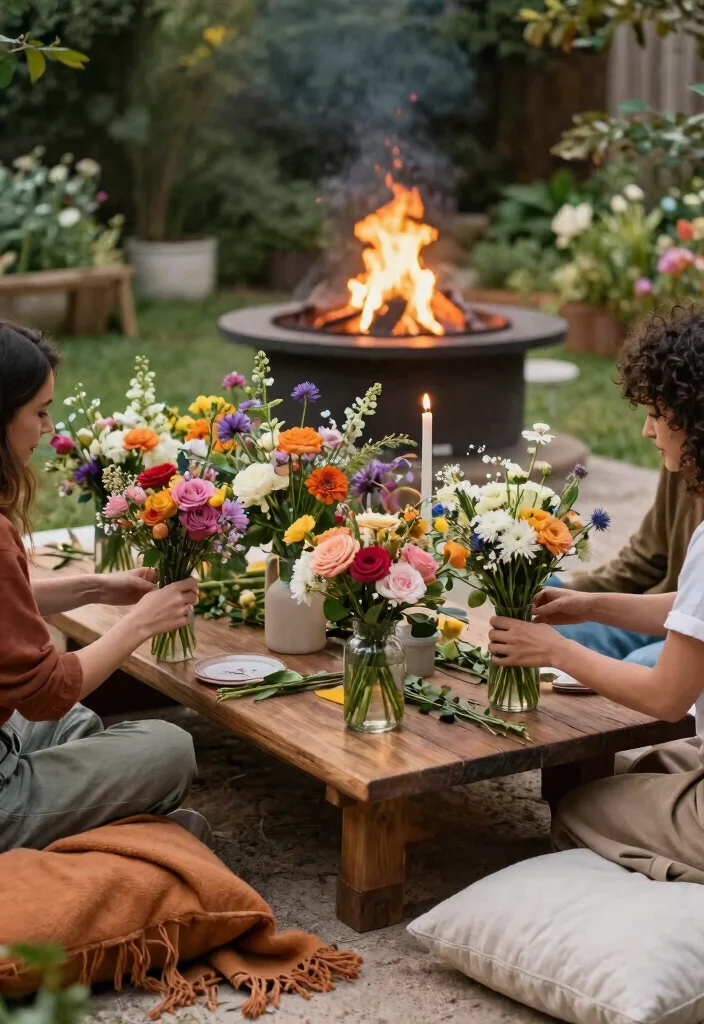 13 Romantic Fire Pit Date Night Ideas Cozy Setup 11. Flower Arrangement Workshop 0