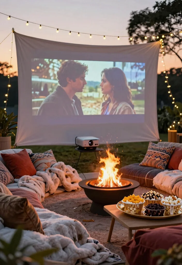 13 Romantic Fire Pit Date Night Ideas Cozy Setup 2. Romantic Movie Night 0