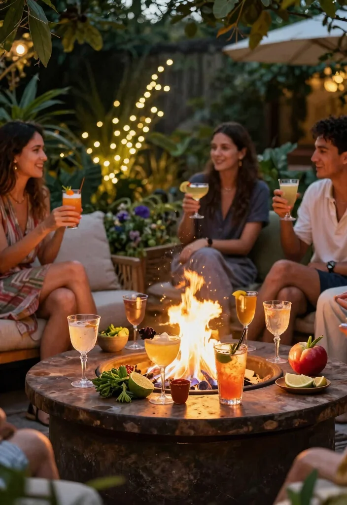 13 Romantic Fire Pit Wedding Inspirations for Outdoor Receptions 4. Fire Pit Cocktail Hour 0