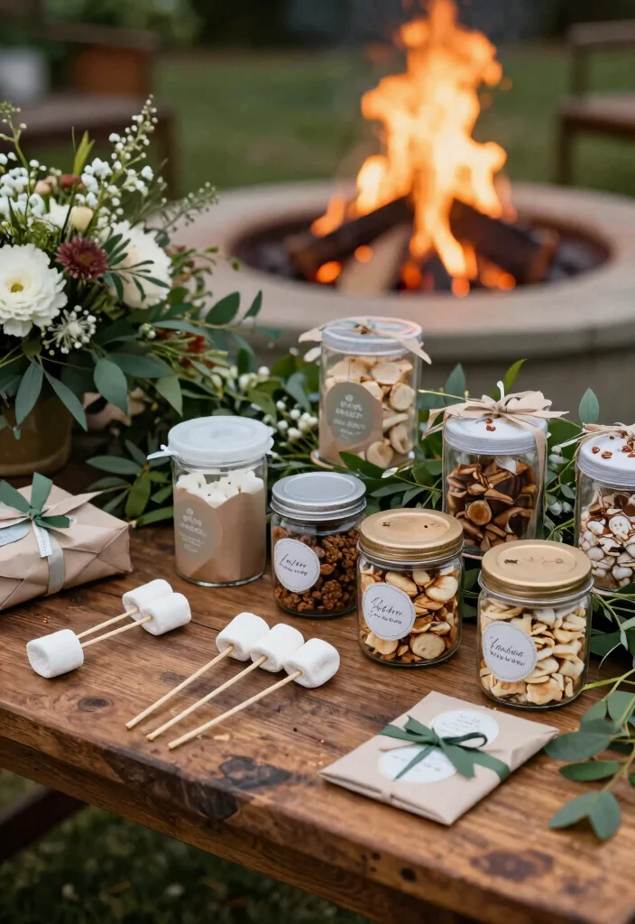 13 Romantic Fire Pit Wedding Inspirations for Outdoor Receptions 6. Create a Warm Welcome with Fire Pit Favors 0