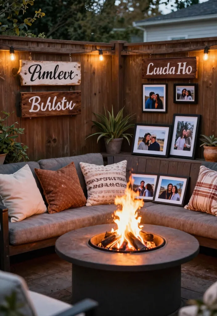 13 Romantic Fire Pit Wedding Inspirations for Outdoor Receptions 8. Personal Touches with Customized Fire Pit Decor 0